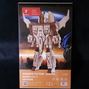 Science Fiction Series Robot III Wood 3D Puzzle Kit HG-D034 For Ages 8+ 97 Piece